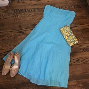 J. Crew Turquoise strapless dress
